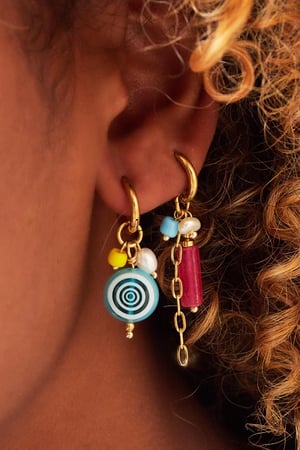 Orecchini pendenti a spirale Blue & Gold Stainless Steel h5 Immagine3